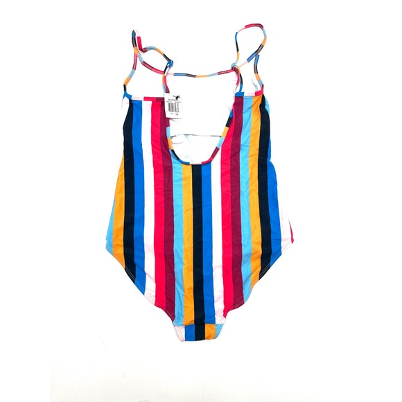 Shoshanna Rainbow Stripe Cami Classic One Piece Swimsuit Size 10 NWT $228 - Picture 3 of 6
